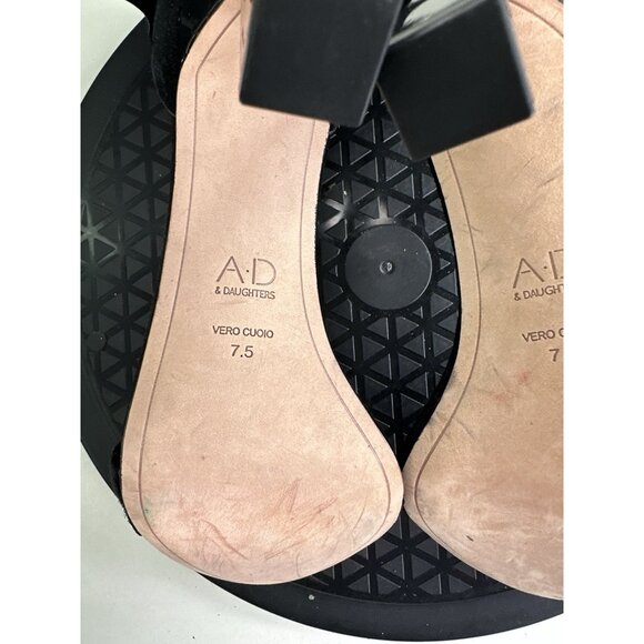 AD & DAUGHTERS Suede Leather Heels Sz 7.5 - Picture 7 of 8